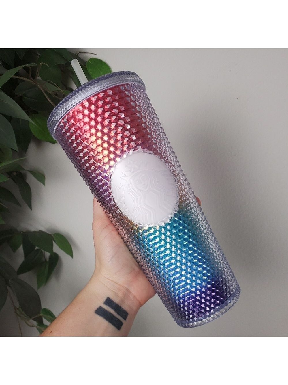 Starbucks Rainbow Pride Bling Studded Venti Tumbler 24oz 2023